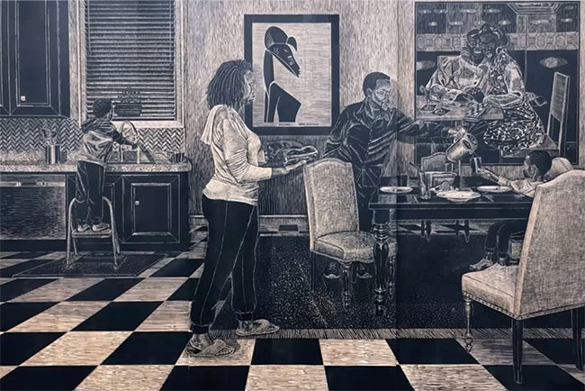 A wood carving by MICA Faculty member LaToya Hobbs